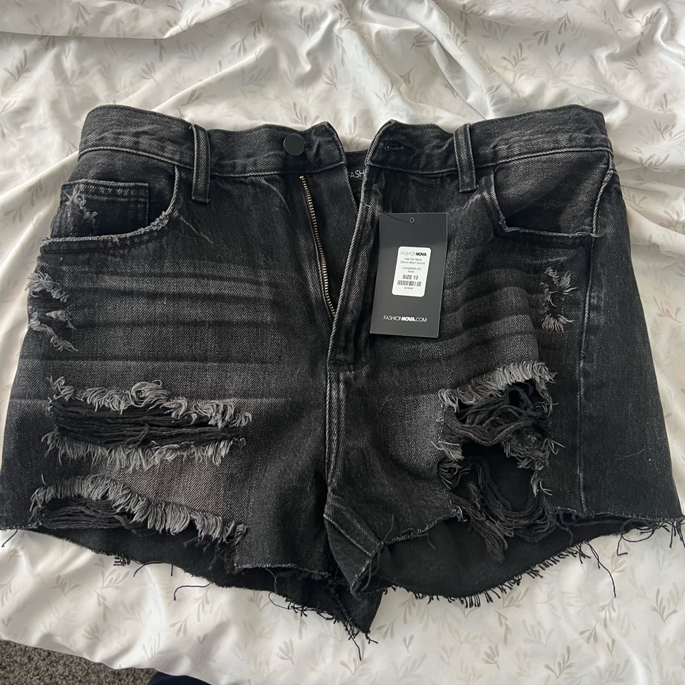 Black Jean shorts
